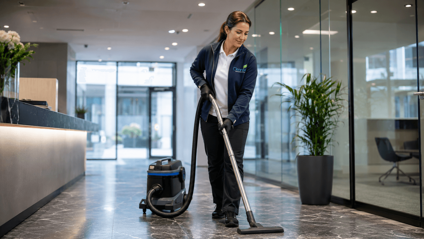 Clean24 Reinigungsleistung in einer professionellen Arbeitsumgebung.