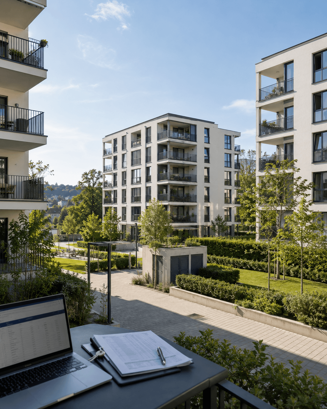 Gepflegte Wohnliegenschaft als Beispiel für strukturierte Objektpflege für Verwaltungen.